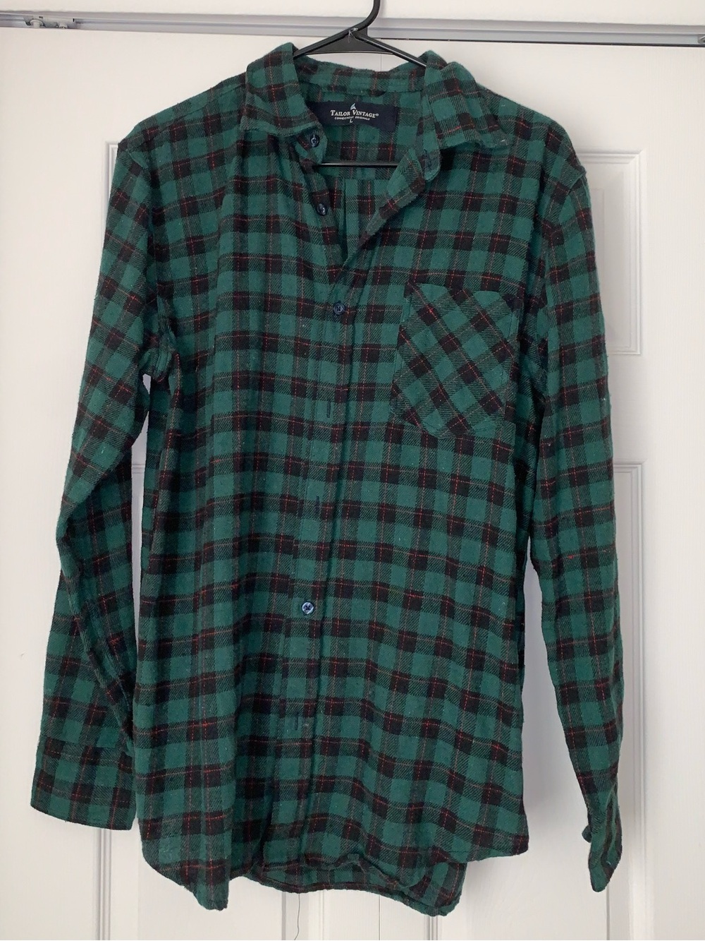 Tailor Vintage L green plaid shirt